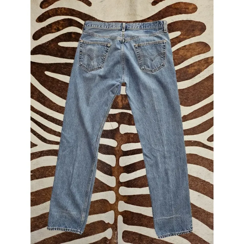 Vintage Made In USA Levi 501 Button Fly Jeans Mens 36x34 Blue Denim